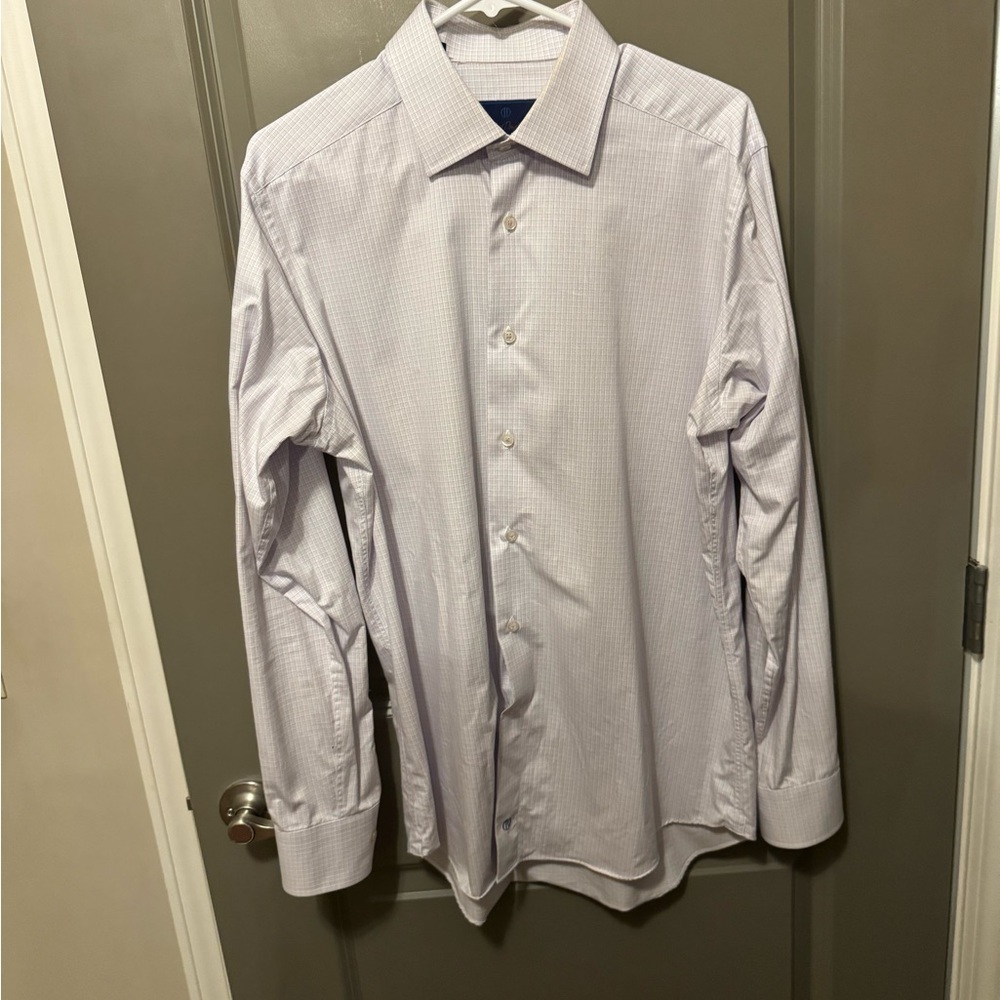 David Donahue White Dress Shirt Classic Formal Wear